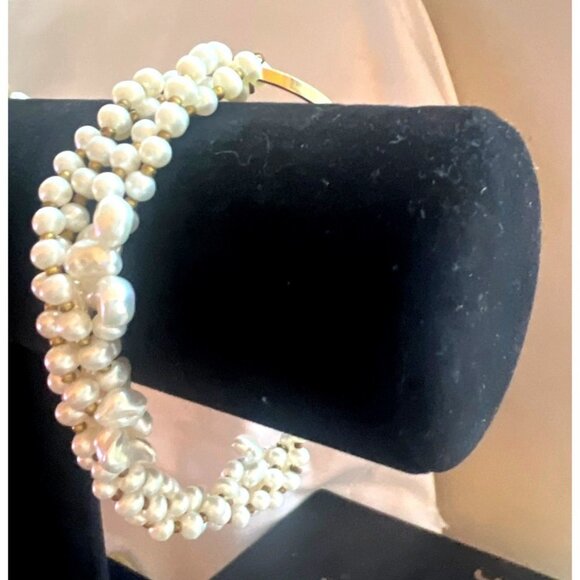 VTG Auth Mix Pearl Freshwater Pearl Necklace Bracelet Goldplated Charm Extender - Picture 2 of 13